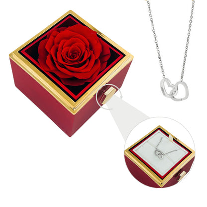 Eternal Rose Box With Custom Engraved Necklace