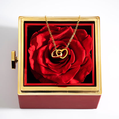 Eternal Rose Box With Custom Engraved Necklace